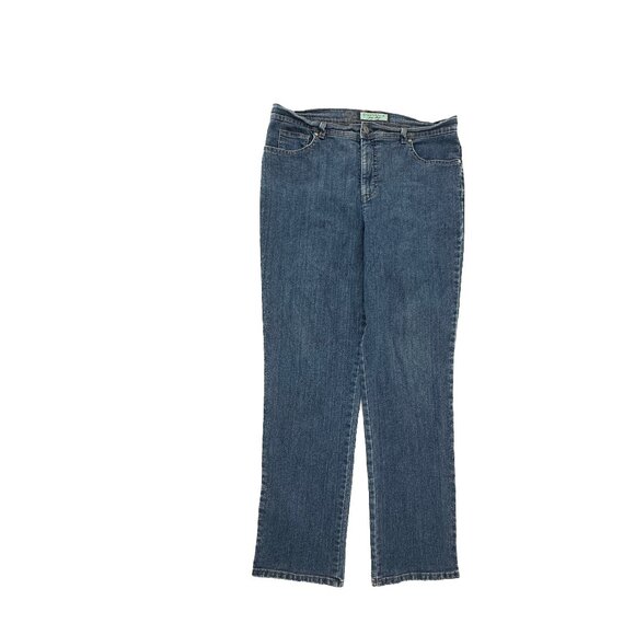 Charter Club Classic Narrow Leg Straight Women's size 12 Dark Blue Denim Jeans - Picture 1 of 4